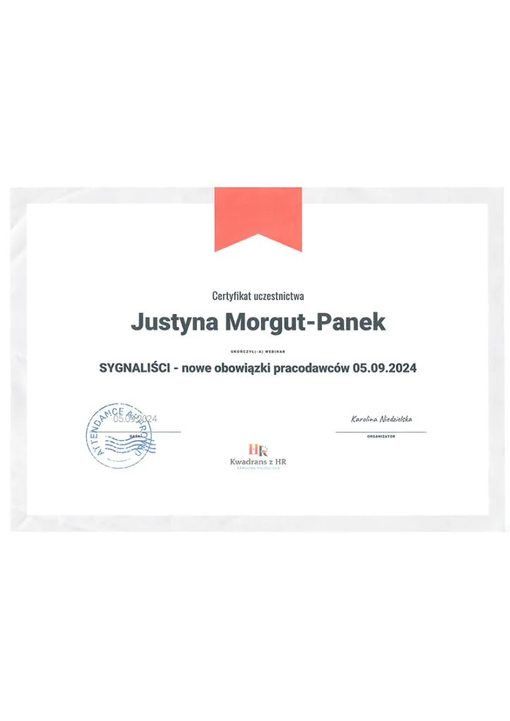 Certyfikat Sygnaliści