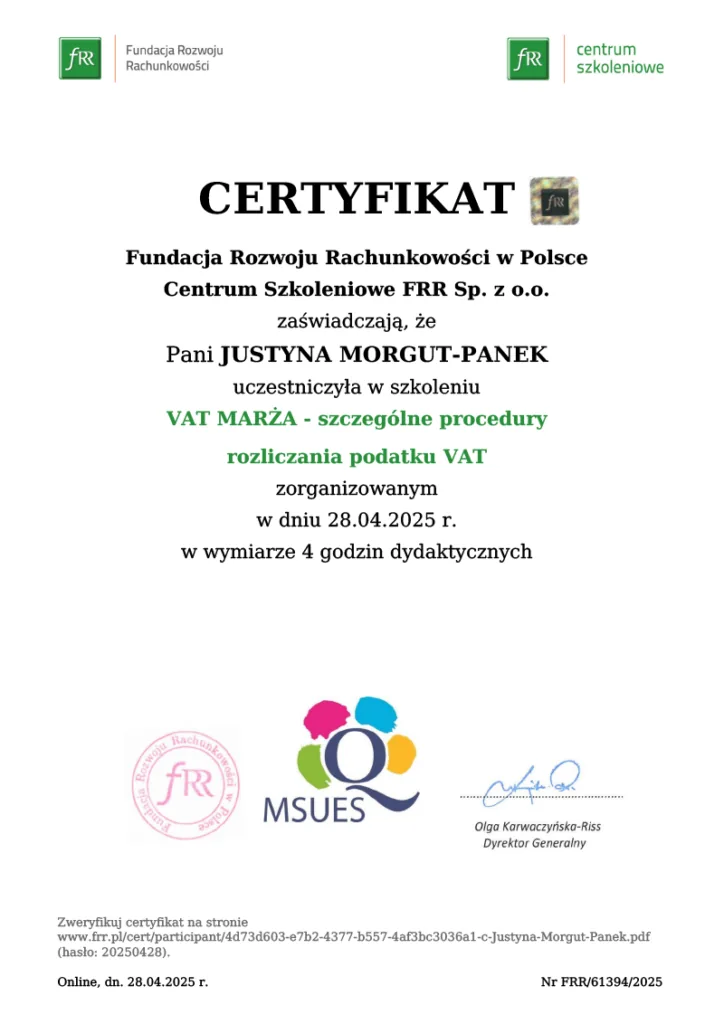Certyfikat jmpKadry — dokument 1