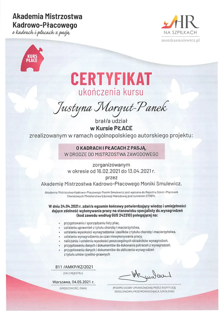 Certyfikaty biura rachunkowego - O kadrach i płacach